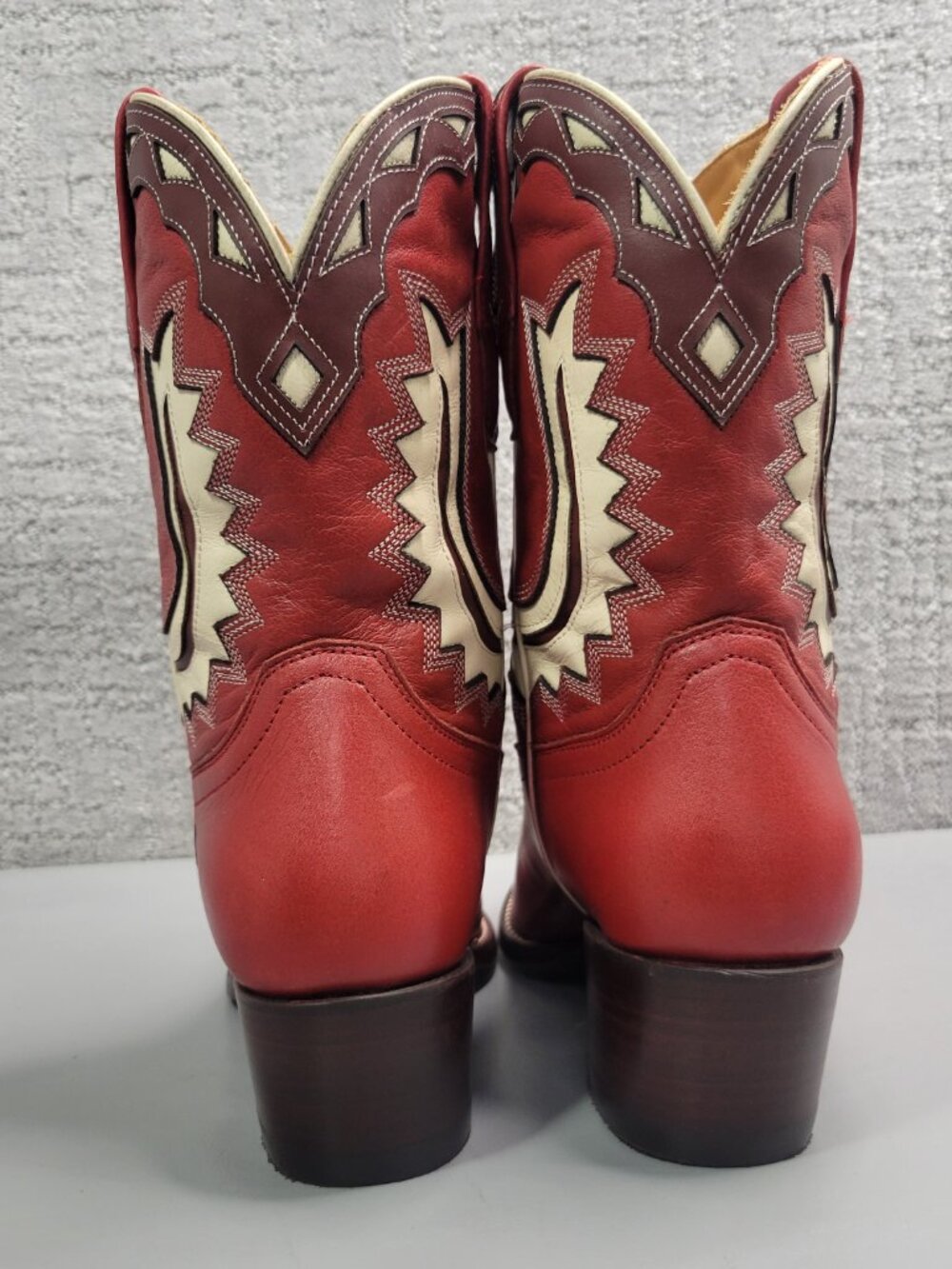 Tecovas the Jolene Women's Size US 7.5B Crimson Bine Cowhide Cowgirl Boots. - Picture 6 of 11